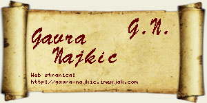 Gavra Najkić vizit kartica